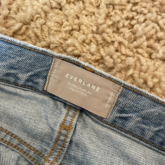 Everlane 27 The 90's Cheeky Jean Light Wash Patched Blue Denim Distressed - Picture 6 of 7